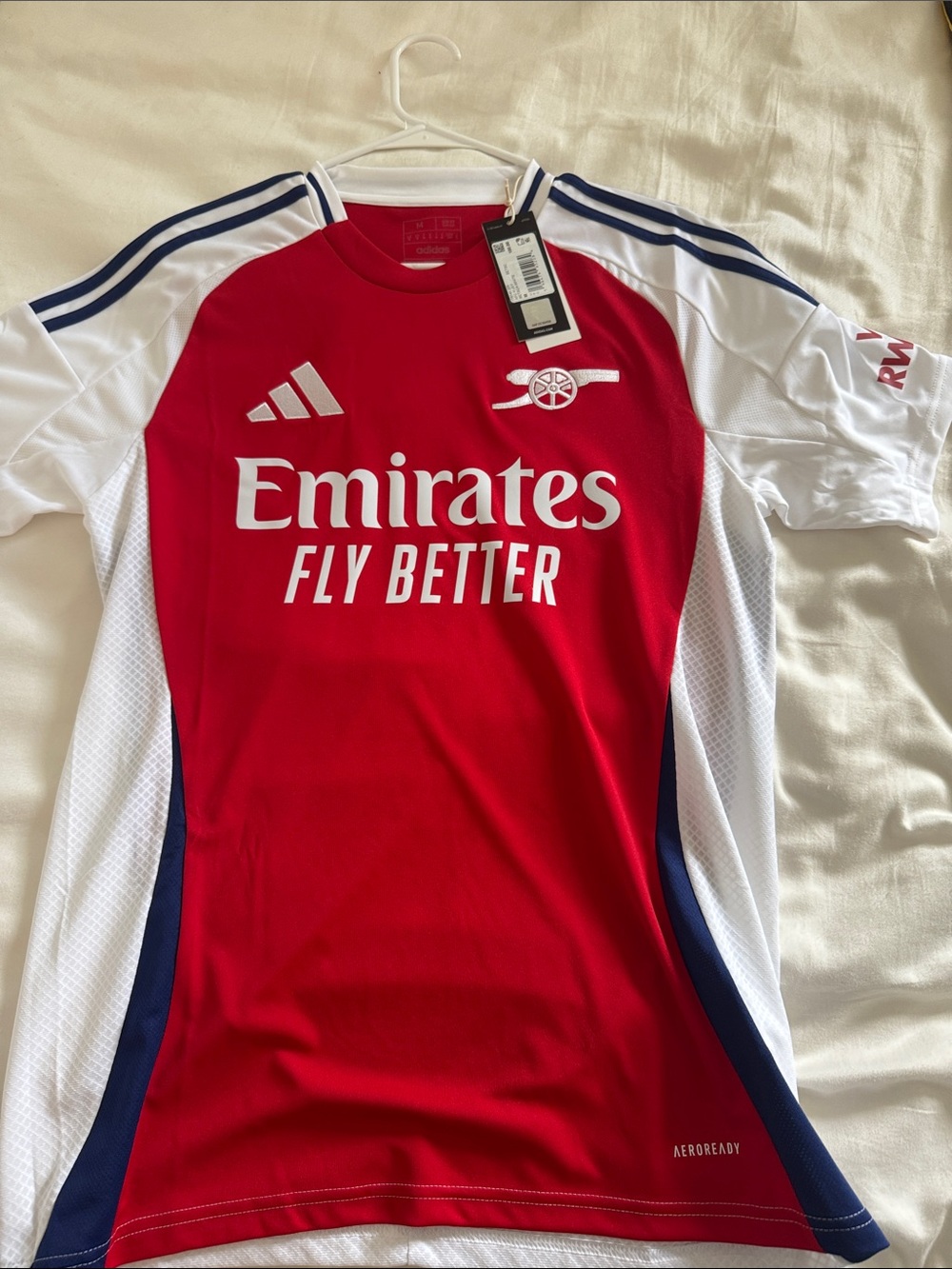 adidas Red and White Arsenal Jersey with Navy Accents - new with tags
